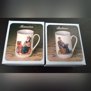 VGC 1983  Vintage Norman Rockwell Pair of Mugs